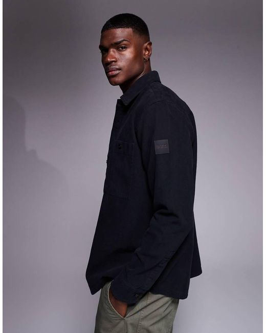 Boss Blue Locky Oversized Fit Overshirt for men