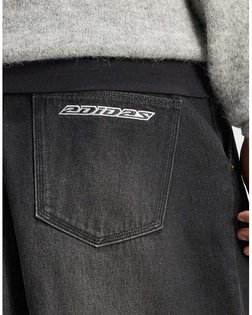 Adidas Originals Black Jeans Mid-Rise Wide Leg for men