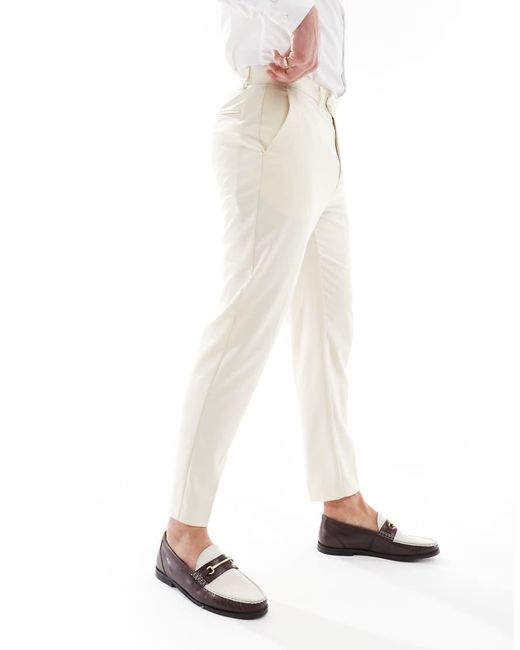 ASOS White Tapered Suit Trousers for men