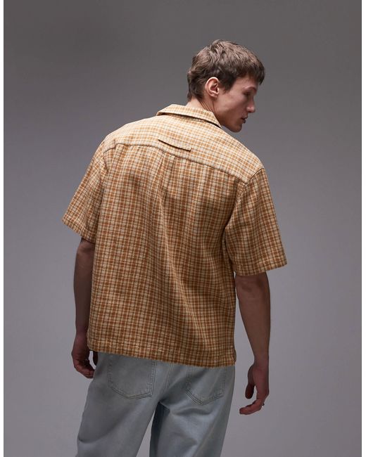 Topman Gray Short Sleeve Relaxed Shirt for men