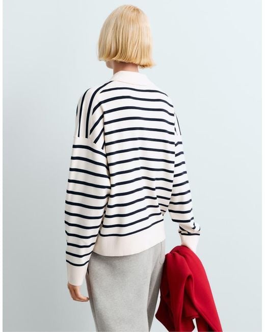 Oysho Red Striped Knit Polo Jumper