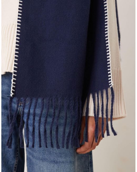 Écharpe oversize avec points ASOS en coloris Blue