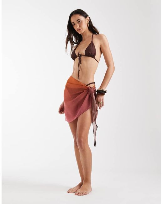 Pieces Red Mini Sheer Sarong