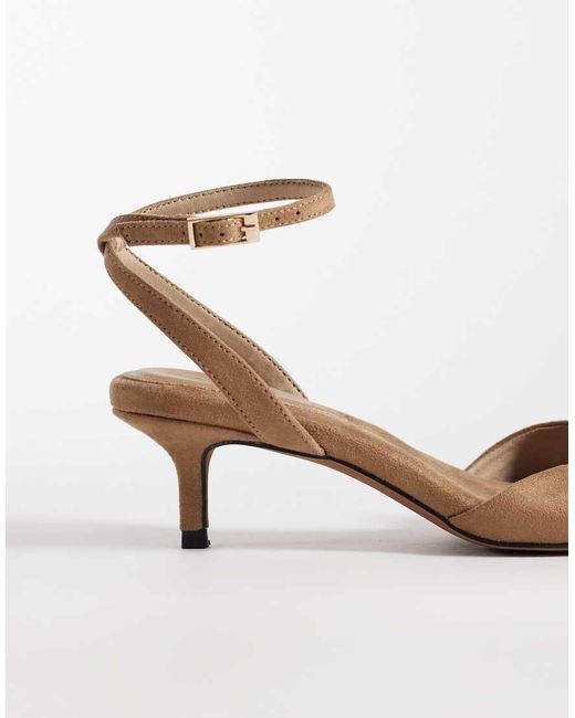 ASOS White Heartfelt Barely There Kitten Heel Sandals