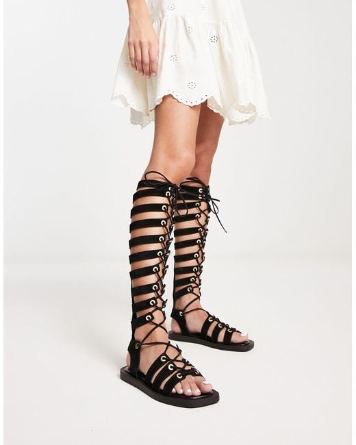 Free People White Sun Chaser Tall Gladiator Sandals