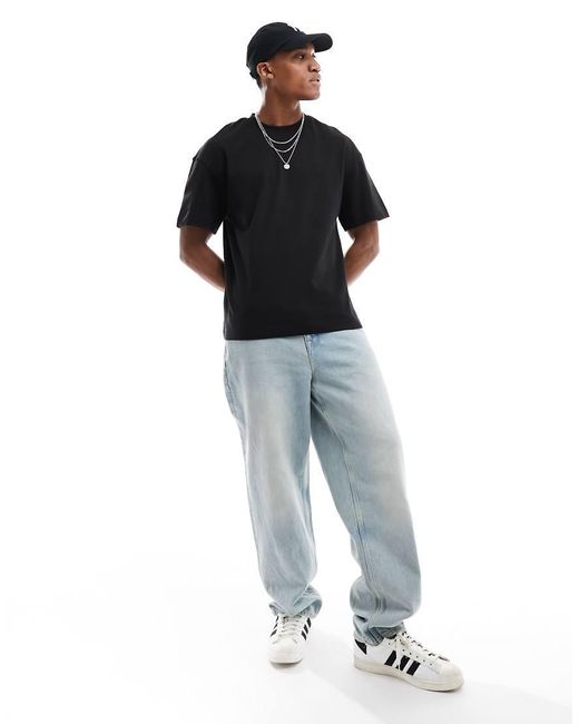 Jack & Jones Oversized T-Shirt Van 200Gsm Zware Stof in het Black voor heren