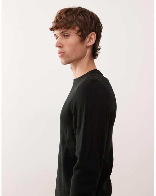 Collusion Black Slim Knitted Jumper Sweater for men