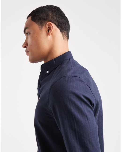 Farah – milners – langärmliges hemd in Blue für Herren