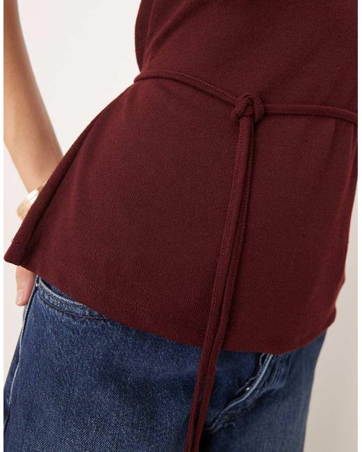 ASOS Tanktop Met Boothals En Gestrikte Taille in het Blue