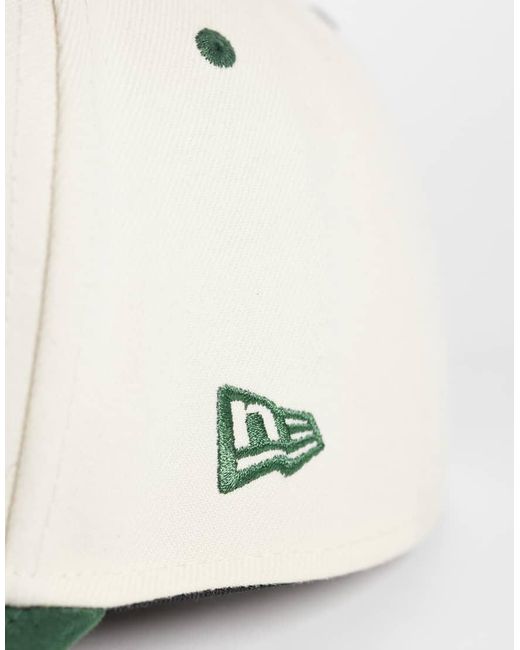 KTZ Green Ny Yankees Wordmark Logo Contrast Peak Cap for men