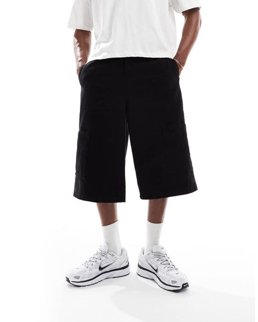 Pantaloncini Taglio Lungo Cargo Neri di ASOS in White da Uomo