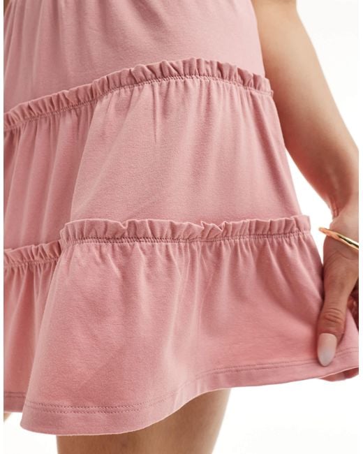 ASOS Pink Tiered Rara Mini Skirt