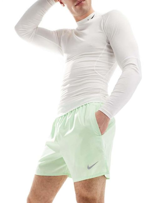 Nike White Challenger Dri-Fit 5 Inch Shorts for men