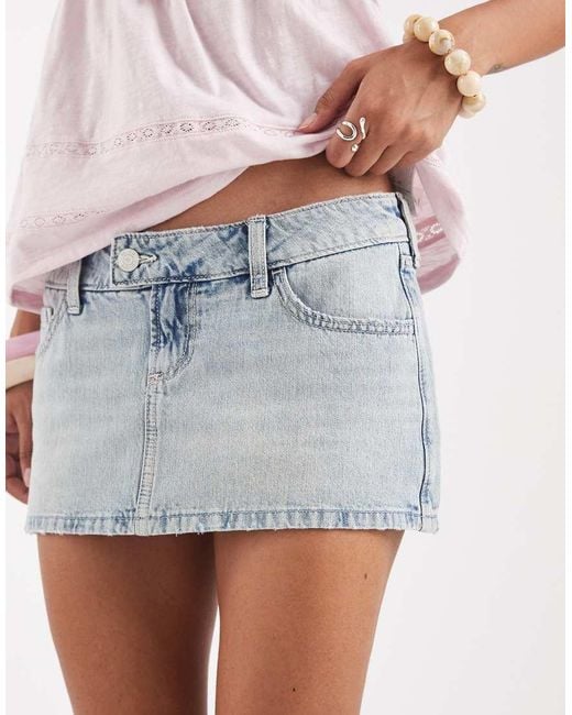 Hollister Gray Low Rise Mini Denim Skort