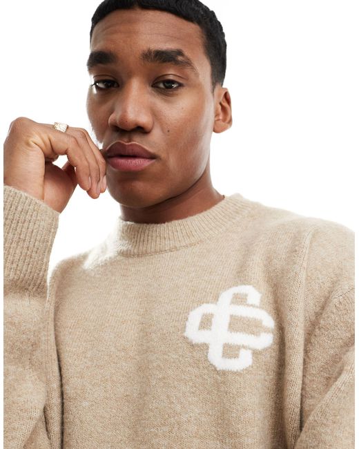 The Couture Club Natural Fluffy Emblem Jumper for men