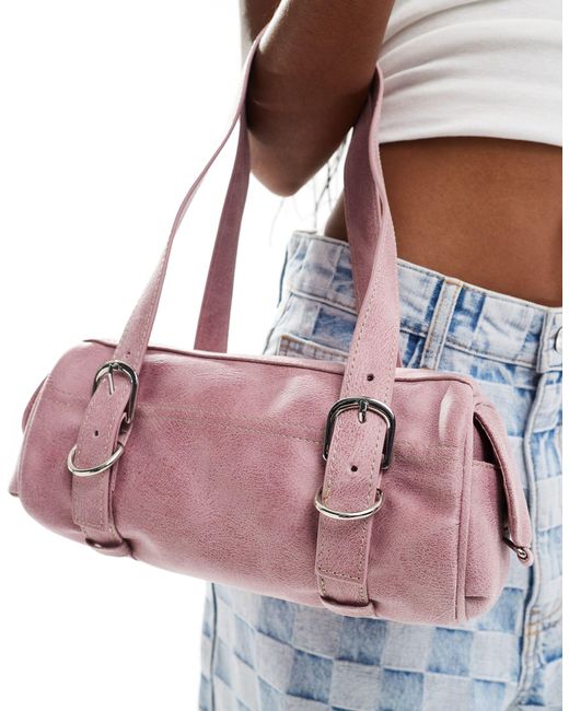 Bershka Pink Mini Bowling Bag
