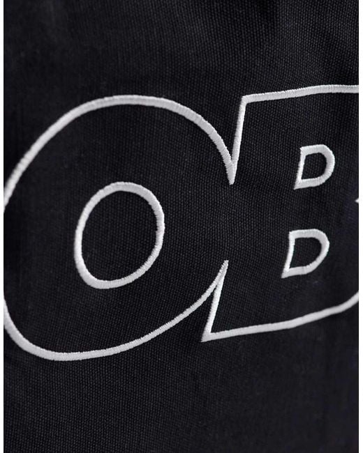 Obey Black Outline Logo Canvas Tote Bag for men