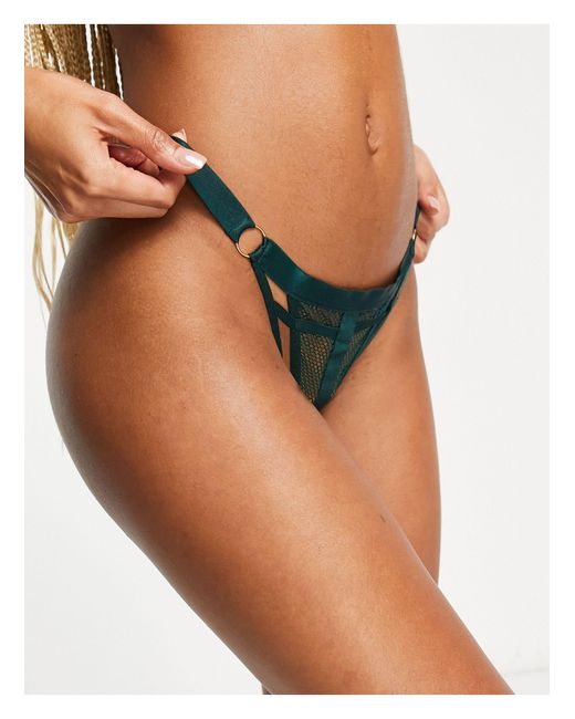 Hunkemöller Sting Strappy Thong With Hardware Detail in Green | Lyst
