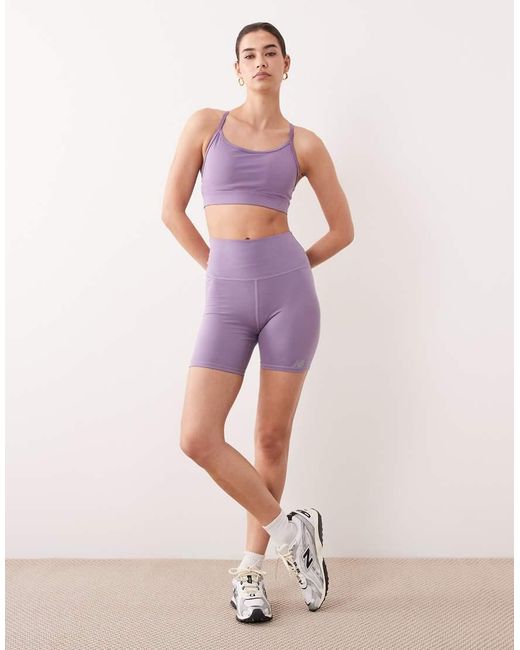 New Balance Purple Essential Yoga Sports Bra