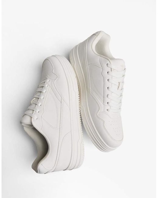 Bershka White Basic Street Trainers for men