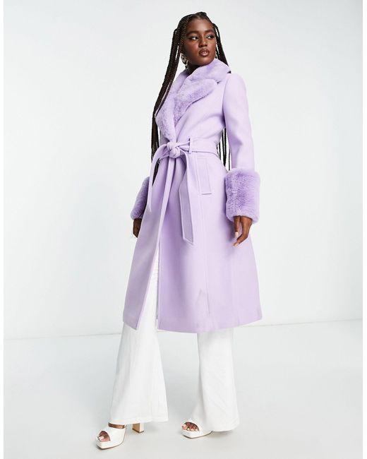 Purple fur collar sale