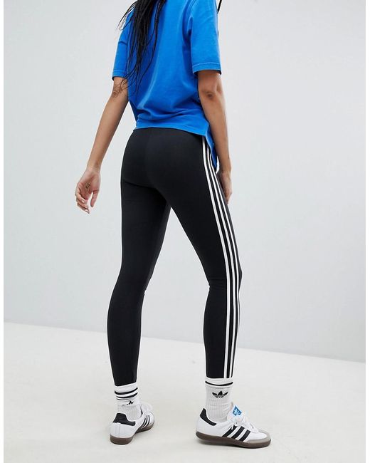 adidas originals adicolor three stripe leggings in black