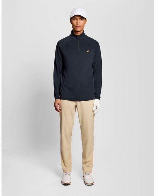 Lyle & Scott Blue Mid Layers Mesh Panelled Golf Course Midlayer for men
