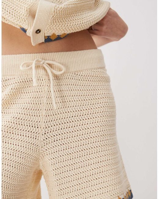Reclaimed (vintage) Natural Unisex Knitted Short Festival Co-ord