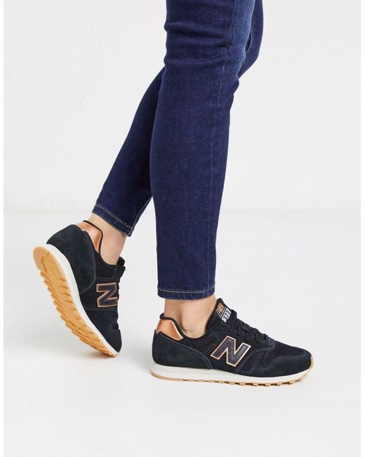 New Balance 373 Womens Black / Rose Gold Trainers for men