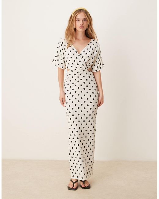 Y.A.S Natural Wrap Cut Out Detail Maxi Dress