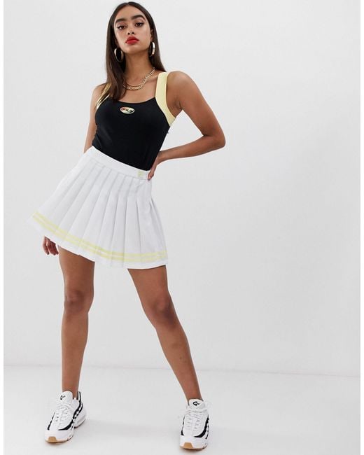 Fila White Pleated Mini Tennis Skirt