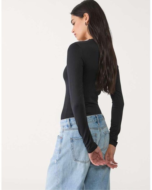 Stradivarius Body Van Polyamide Met Lange Mouwen in het Blue