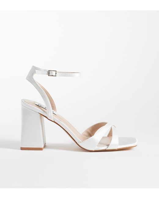 Be Mine Wide Fit White Be Mine Bridal Wide Fit Eshma Block Heeled Sandals