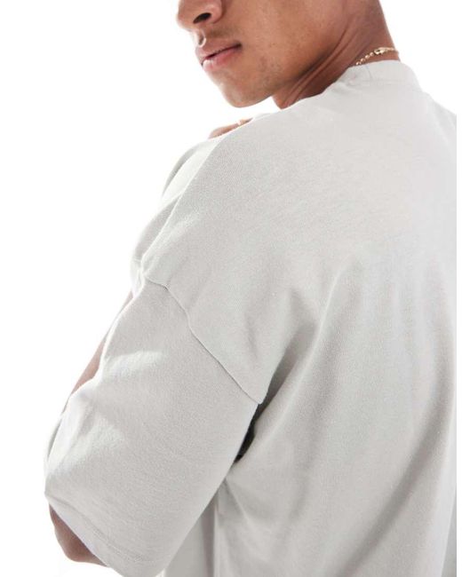 Pack De 3 Camisetas De Color Negro, Verde Y Gris Básicas Extragrandes Con Cuello Redondo De ASOS de hombre de color White