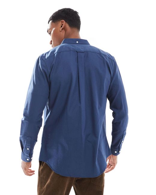 Farah – brewer – langärmliges oxford-hemd in Blue für Herren
