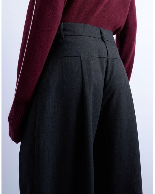 TOPSHOP Gray Dropped Waist Barrel Trouser