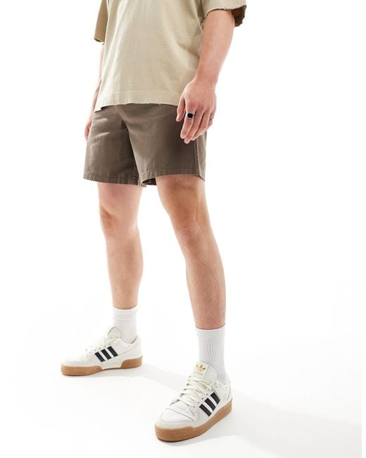 ASOS Natural Wide Chino Shorts for men