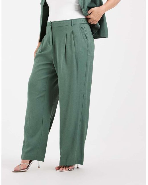 Vero Moda Green Wide Leg Tailored Pants