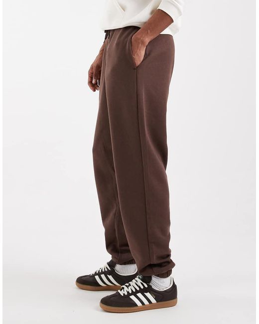 Joggers Marrones Básicos Extragrandes De ASOS de hombre de color White