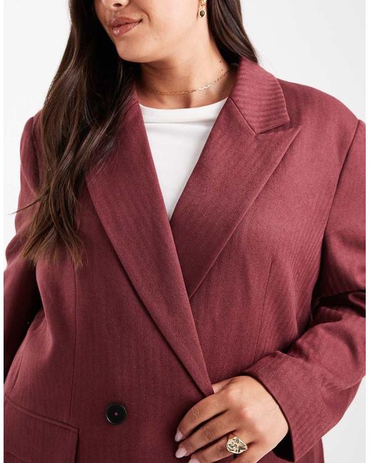 Vero Moda Red Tailo Herringbone Blazer