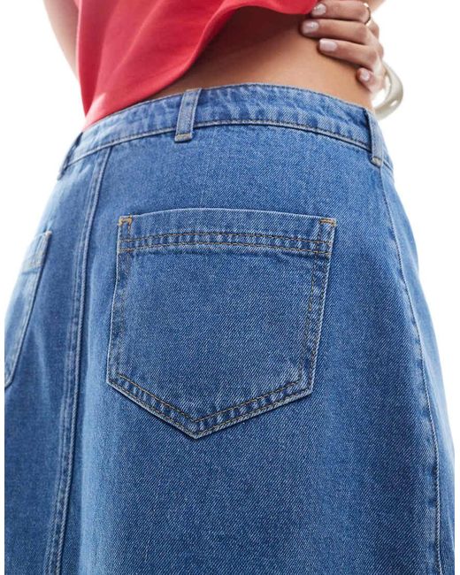 Miss Selfridge Denim Minirok Met A-Lijn in het Red
