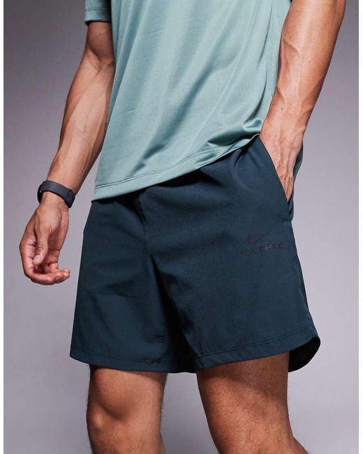 Nike Blue Pro Dri-fit 6 Inch Shorts for men