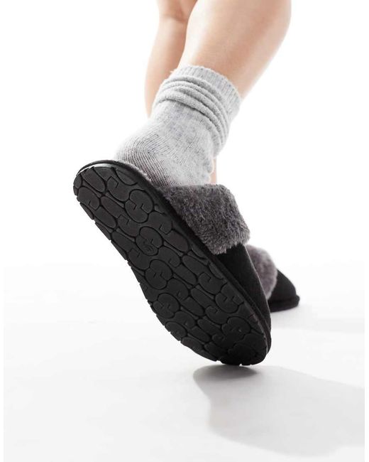 Pantuflas Negras Estilo Mules De Piel Sintética De SEQWL de color Black