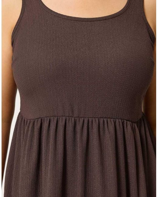 Yours Clothing Brown Crinkle Midi Dress
