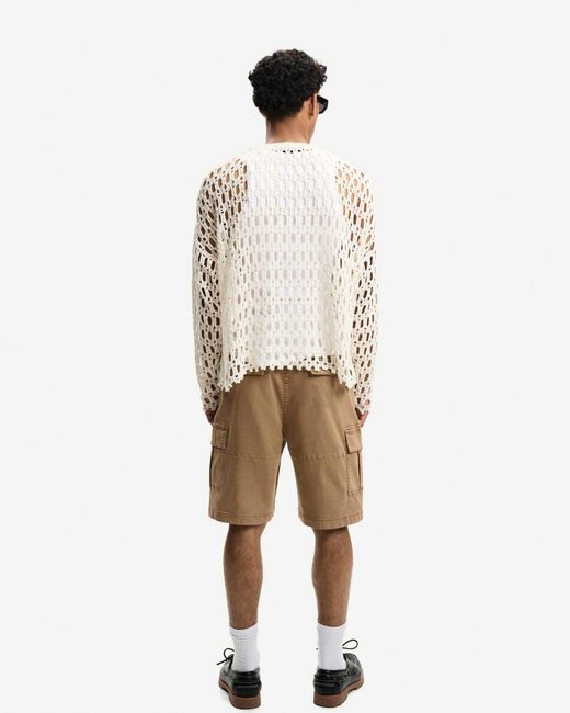 Bershka – bermuda-cargo-shorts in Natural für Herren