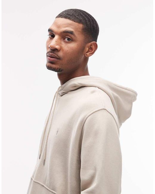 AllSaints Natural Asher Logo Hoodie for men