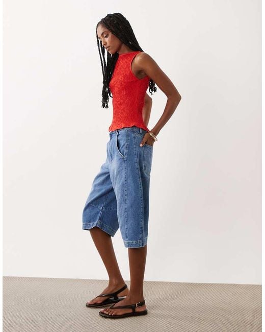 ASOS Blue Barrel Bermuda Short