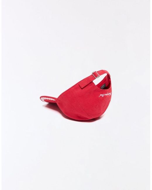 Bershka Red Embroide Cap for men