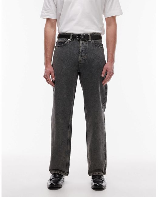 Topman Red Rigid baggy Jeans for men
