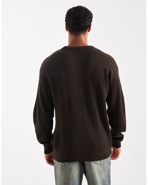JJ Rebel – strukturierter oversize-pullover in Black für Herren